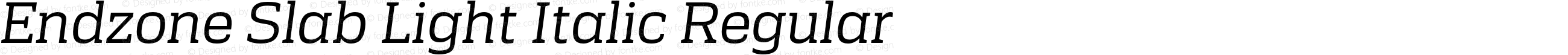 Endzone Slab Light Italic Regular