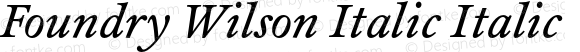 Foundry Wilson Italic Italic