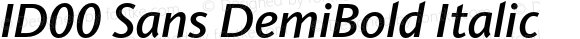 ID00 Sans DemiBold Italic