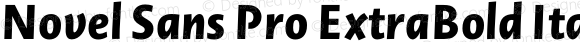 Novel Sans Pro ExtraBold Italic Version 1.002