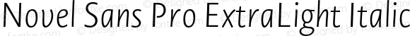 Novel Sans Pro ExtraLight Italic Version 1.002