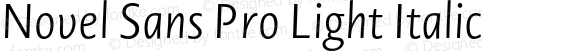 Novel Sans Pro Light Italic