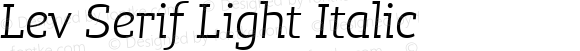 Lev Serif Light Italic