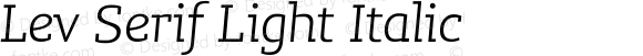 Lev Serif Light Italic