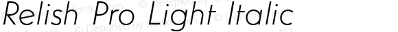 Relish Pro Light Italic