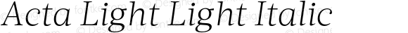 Acta Light Light Italic