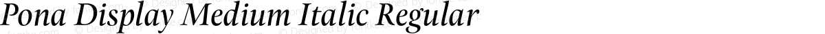 Pona Display Medium Italic Regular