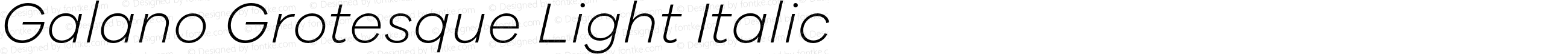 Galano Grotesque Light Italic