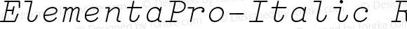 ElementaPro-Italic Regular