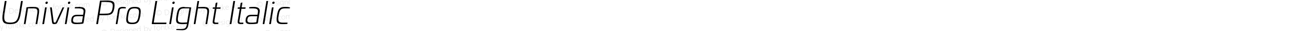 UniviaProLight-Italic