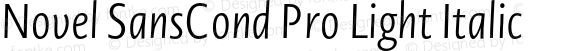 Novel SansCond Pro Light Italic