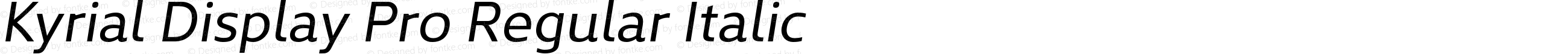 Kyrial Display Pro Regular Italic