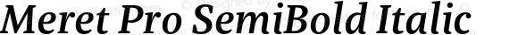 Meret Pro SemiBold Italic
