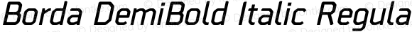 Borda DemiBold Italic Regular