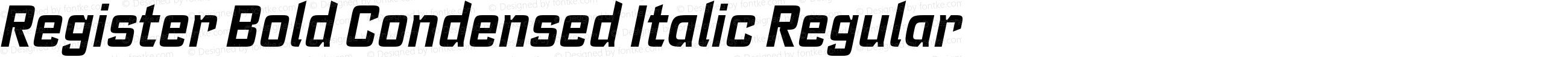 Register Bold Condensed Italic Regular