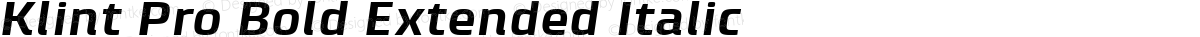 Klint Pro Bold Extended Italic