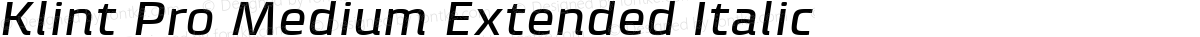 Klint Pro Medium Extended Italic