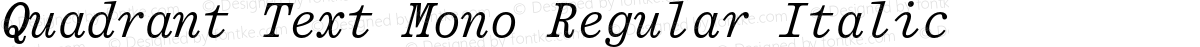 Quadrant Text Mono Regular Italic