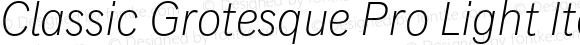 Classic Grotesque Pro Light Italic