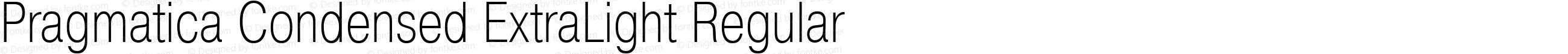 Pragmatica Condensed ExtraLight Regular