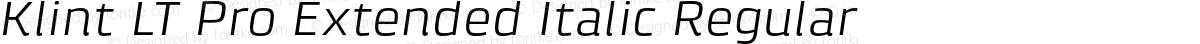 Klint LT Pro Extended Italic Regular