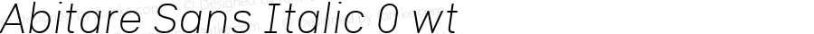 Abitare Sans Italic 0 wt