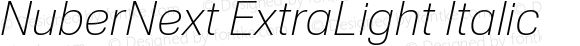 NuberNext ExtraLight Italic