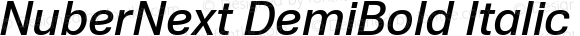 NuberNext DemiBold Italic