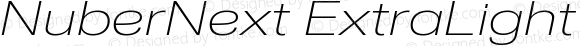 NuberNext ExtraLight Extended Italic
