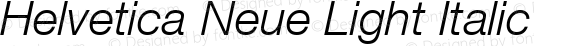 Helvetica Neue Light Italic