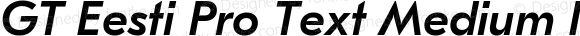 GT Eesti Pro Text Medium Italic