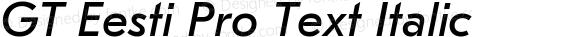 GT Eesti Pro Text Regular Italic