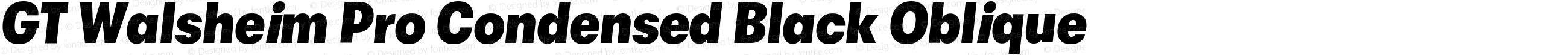 GT Walsheim Pro Condensed Black Oblique