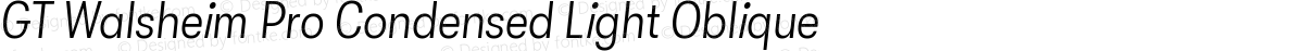 GT Walsheim Pro Condensed Light Oblique
