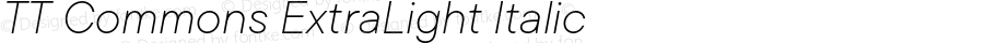 TT Commons ExtraLight Italic