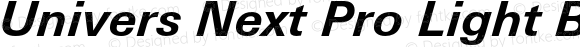 Univers Next Pro Light Bold Italic