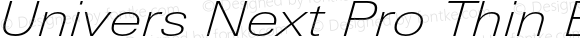 Univers Next Pro Thin Ext Italic