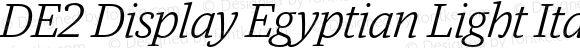 DE2 Display Egyptian Light Italic