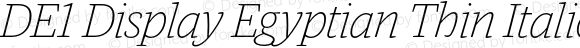 DE1 Display Egyptian Thin Italic