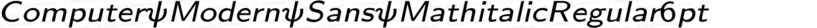 Computer Modern Sans MathitalicRegular6pt