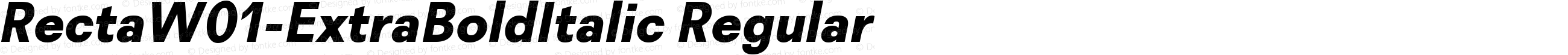 Recta W01 ExtraBold Italic