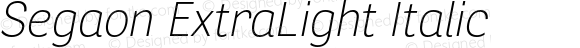 Segaon ExtraLight Italic