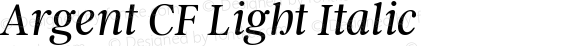 Argent CF Light Italic