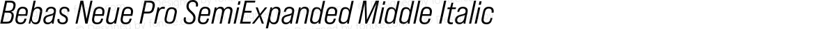 Bebas Neue Pro SemiExpanded Middle Italic