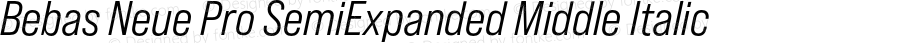 Bebas Neue Pro SemiExpanded Middle Italic