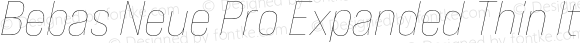 Bebas Neue Pro Expanded Thin Italic