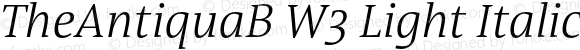 TheAntiquaB W3 Light Italic Version 1.71