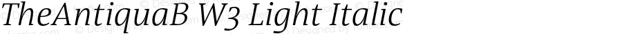 TheAntiquaB W3 Light Italic Version 1.72