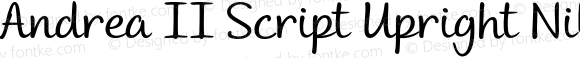 Andrea II Script Upright Nib Regular Version 1.000 2010 initial release