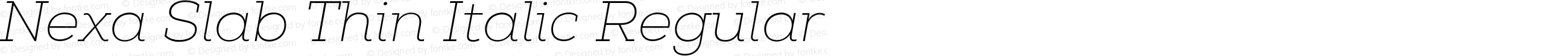 Nexa Slab Thin Italic Regular